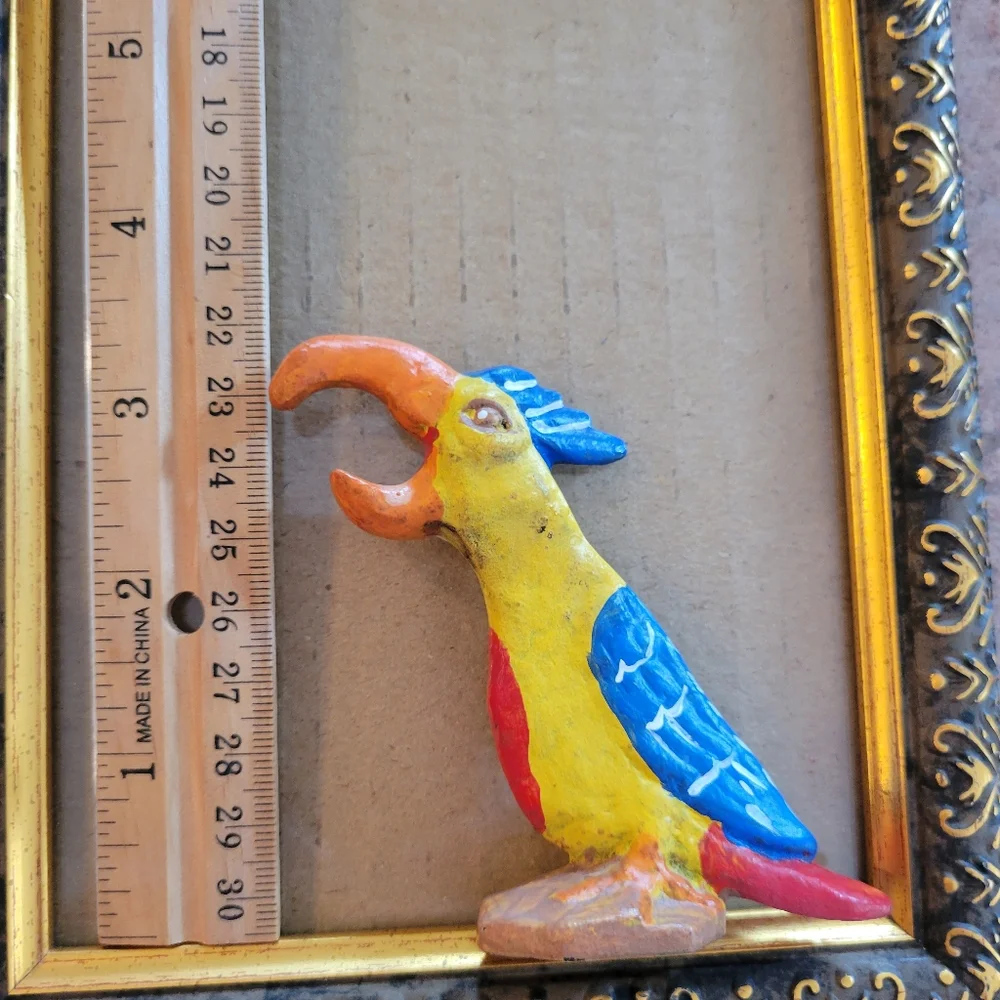 Vintage Cast Iron Parrot Bottle Opener ~ Tiki ~ Tropical ~ Bar Cart ~ Retro